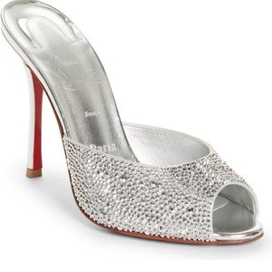 NIB Christian Louboutin Dolly Crystal Slides Sz 38